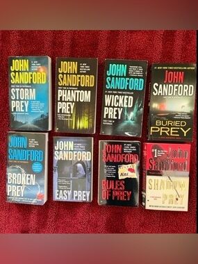 Eight “Prey Series” Books -qty 8 of this series. John Sandford thrillers.